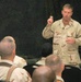 SMA Preston speaks to an audience of Soldiers and airmen