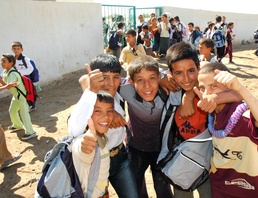 Young students show their appreciation with the Thumbs Up