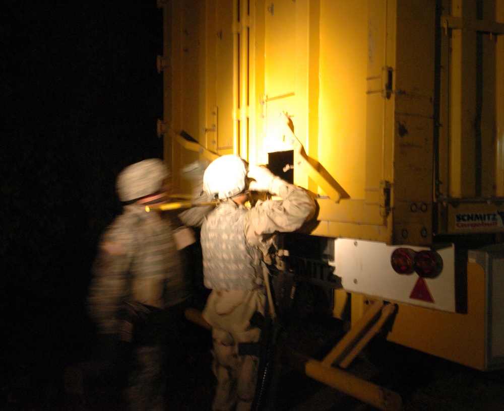 Soldiers Search a trailer