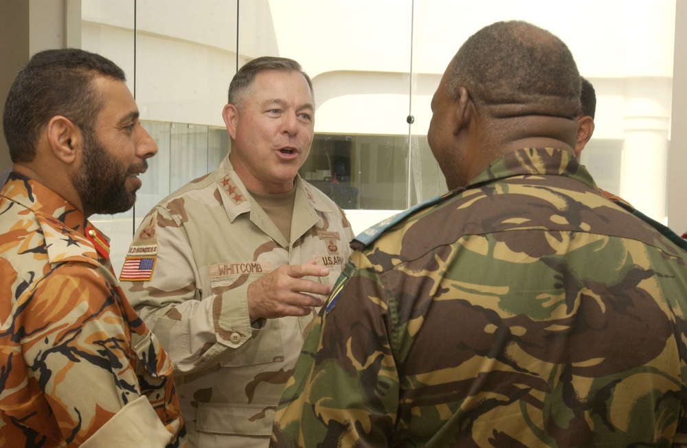 Lt. Gen. R. Steven Whitcomb Speaks With Other Senior Leaders