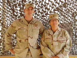 Mom and Son Serve Together