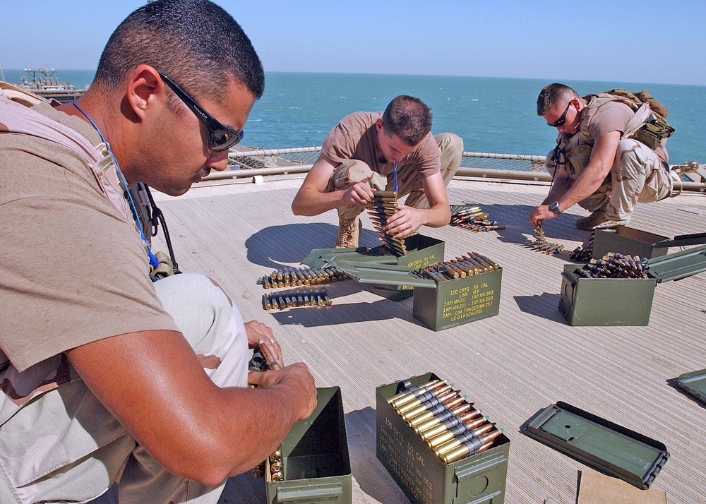 Inspecting .50 caliber ammunition