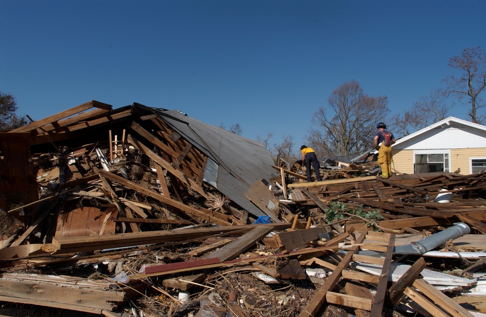 searching under debris