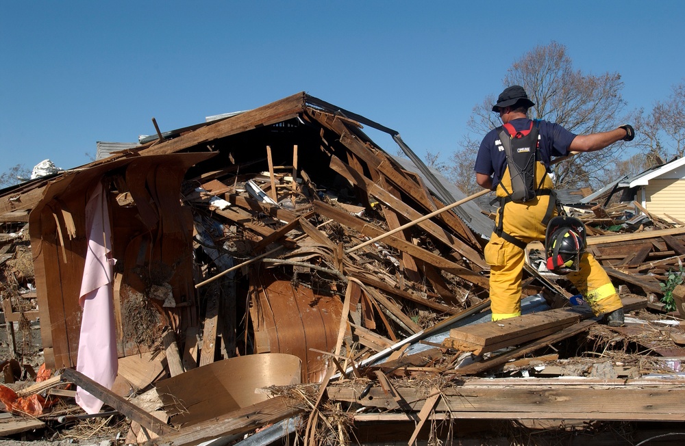 clearing debris