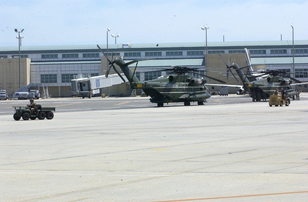 Helicopters on the tarmac