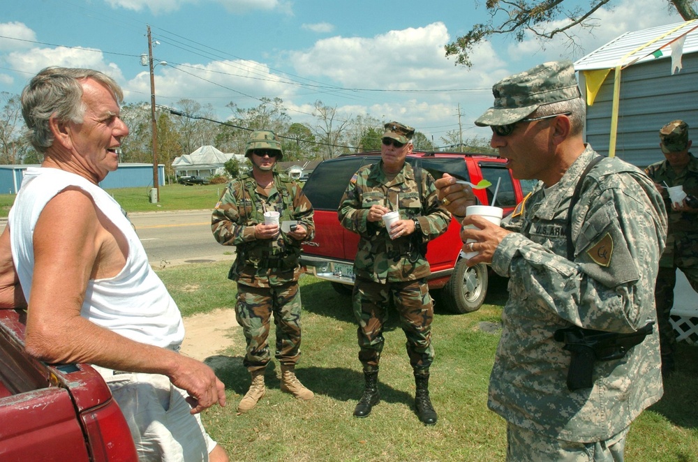 Major General Gregory J. Vadnais talks with Larry Strahan