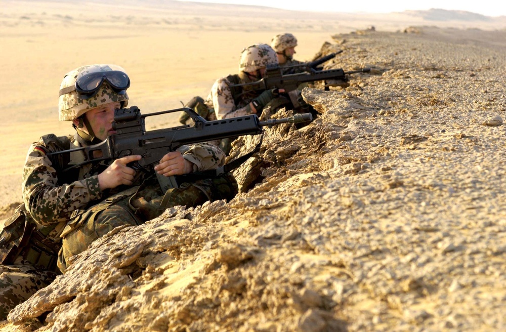 German soldiers pull perimeter security