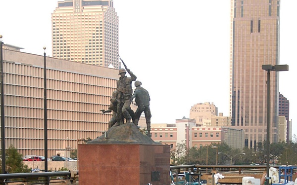 Sleeping cots set-up at the SuperDome