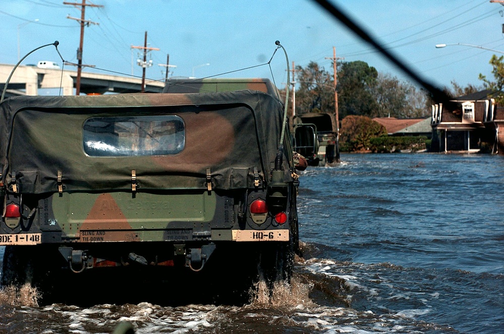 Even HUmvees have it rough in the high water