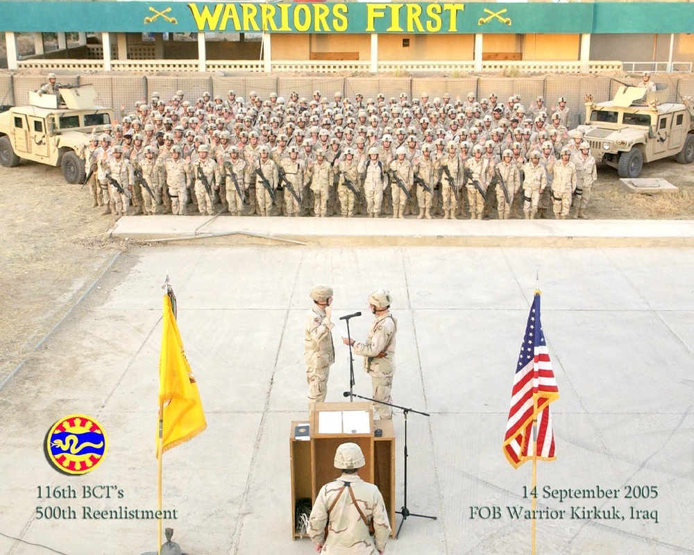 116th BCT Celebrates 650 Reenlistments