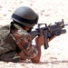 A Jordanian army Soldier fires his weapon on full automatic