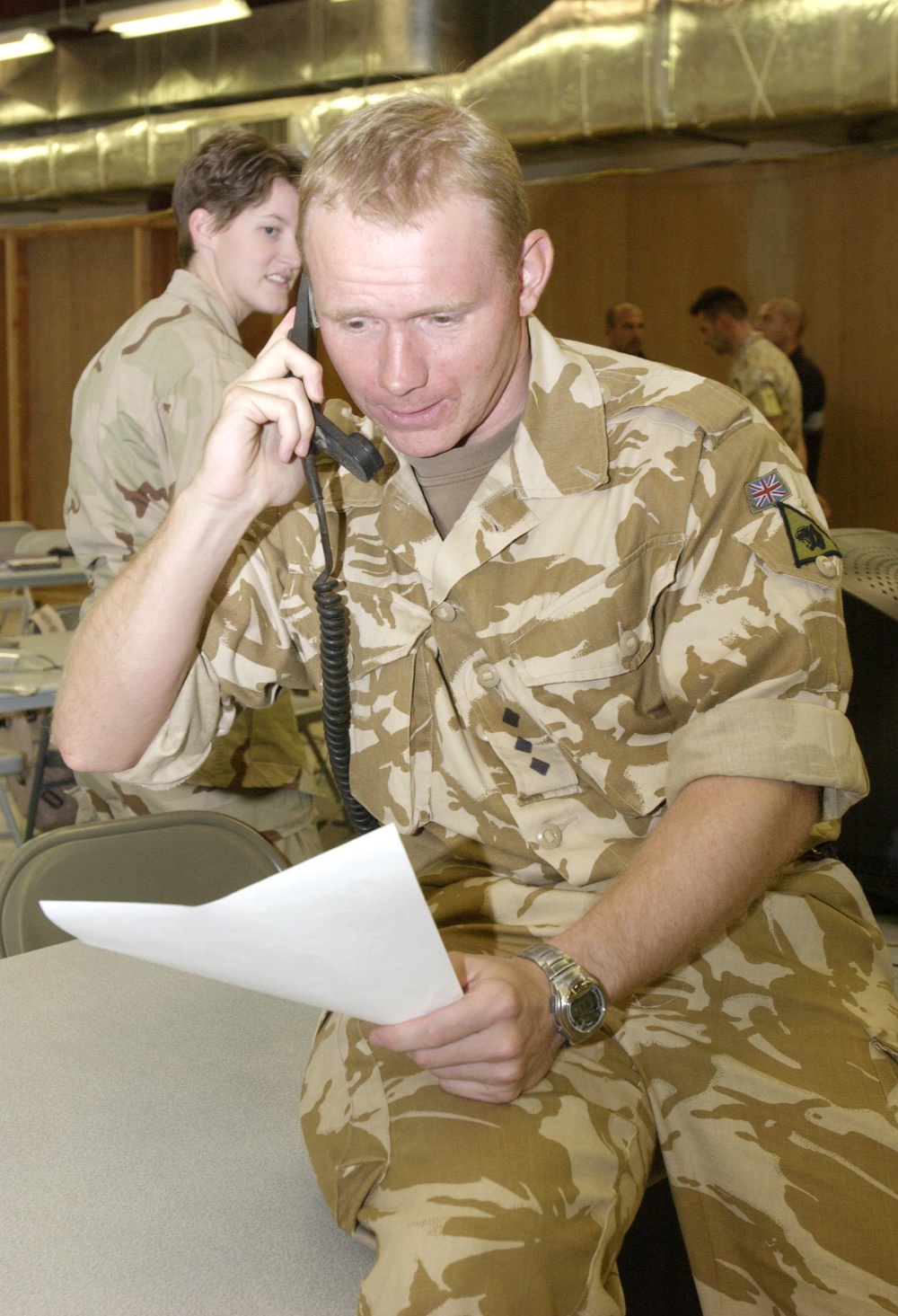 British Capt. Sean Cronin on the Phone