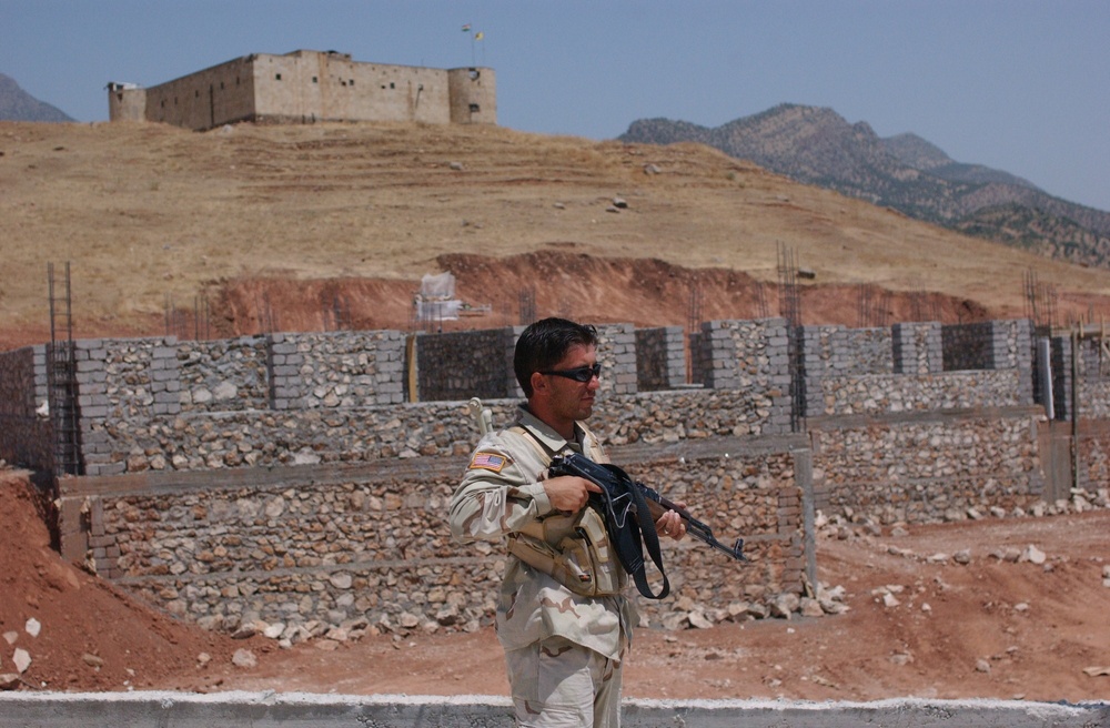 Kurdish security stands guard