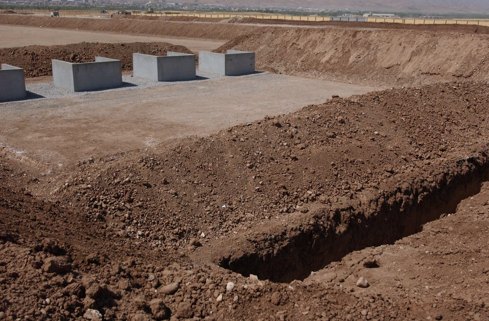 Grenade training field being built