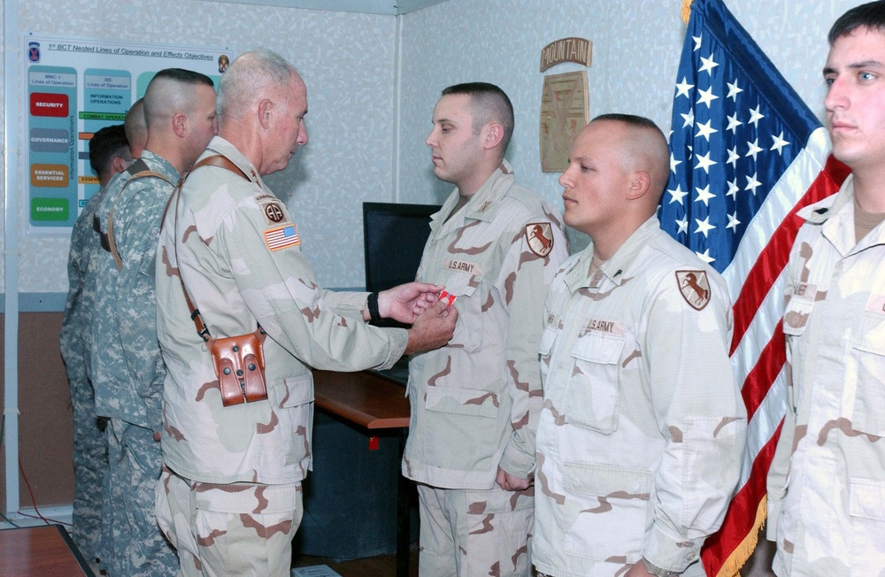 Soldiers awarded for valor, injuries