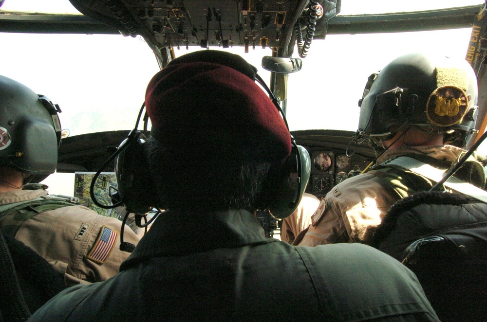 A CH-47 Chinook Helicopter Flies Emergency Relief to Remote Pakistani Villa