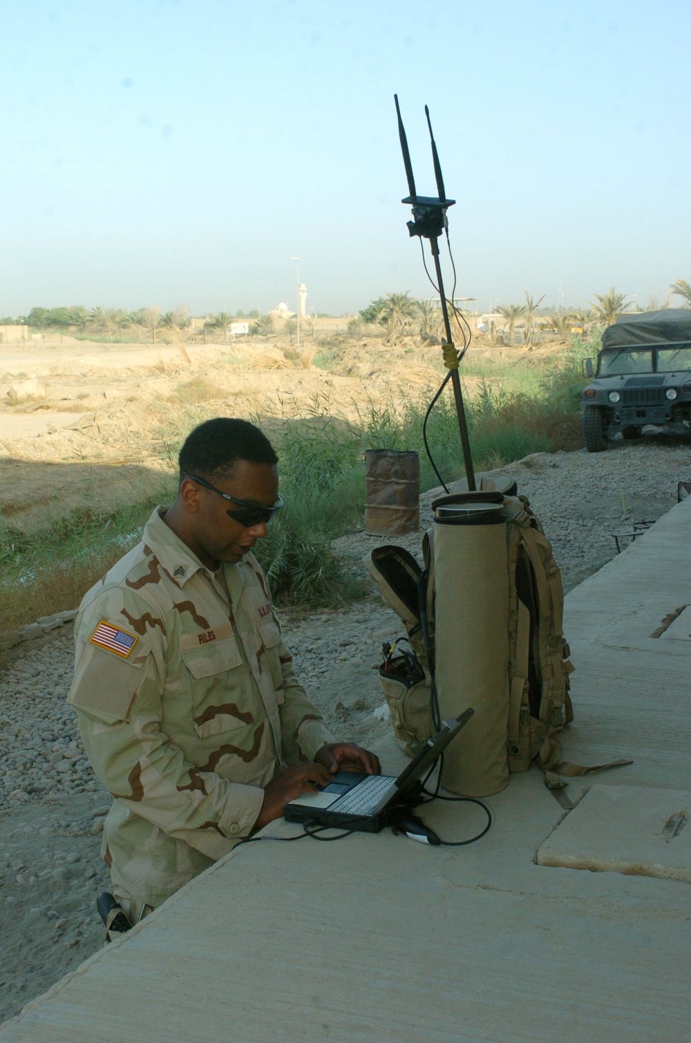 Sgt. Riles sets the course for the TACMAV to fly