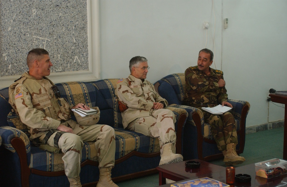 Maj. Gen. David M. Rodriguez meets with an members of the JCC to