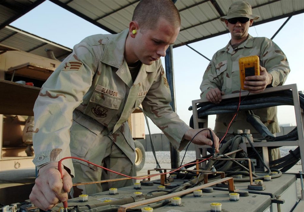 Testing voltage on a Mobile Emergency Power generator