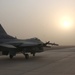 An F-16 lines up for taxiing