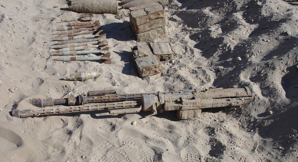 Soldiers discovered this weapons cache north of Baghdad