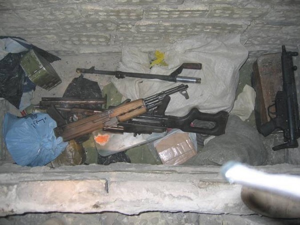 This weapons cache was found in a house