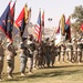 The 42nd Infantry Division's Color Guard stands at attention