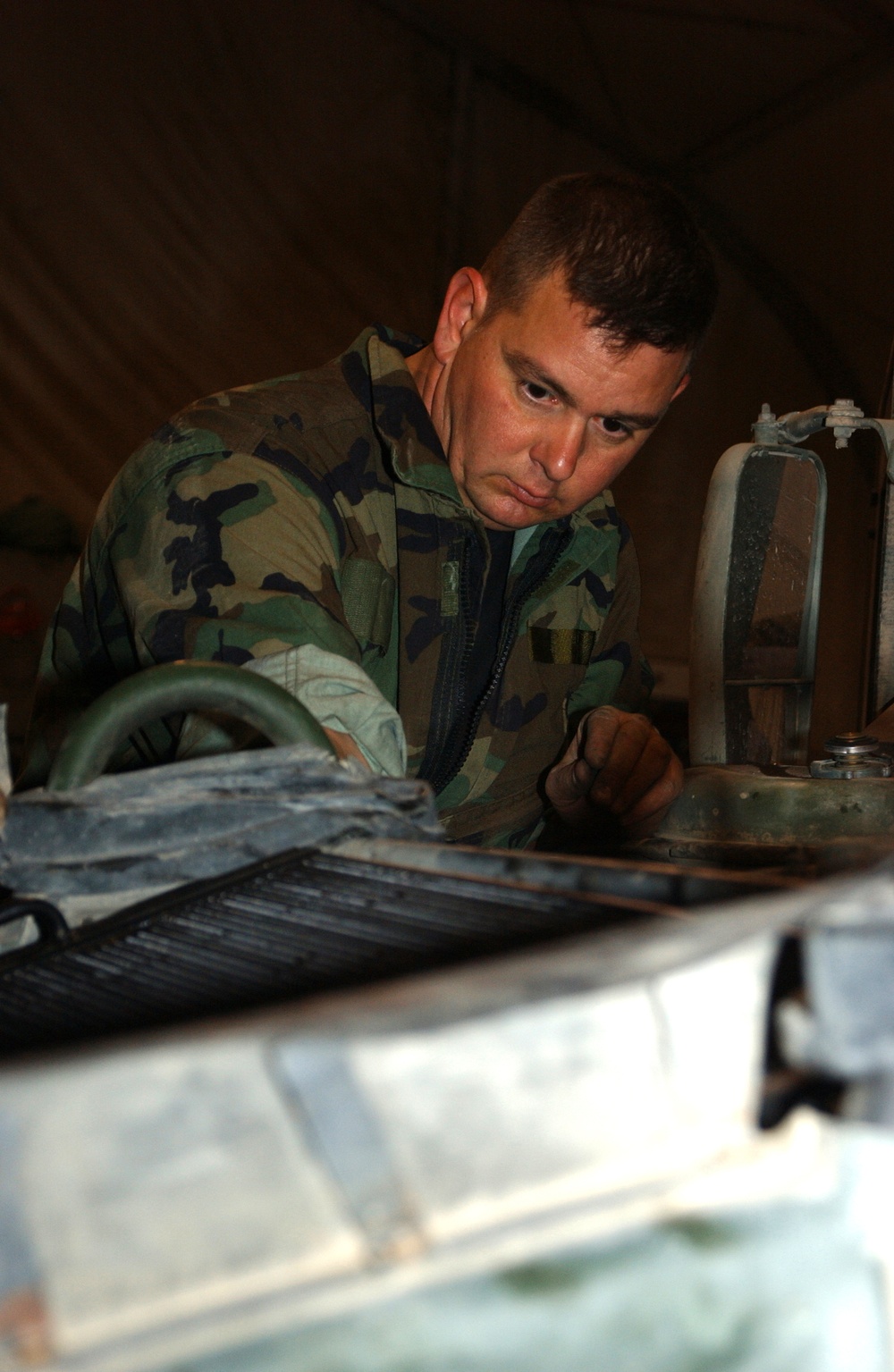 Tech. Sgt. Keith Sweeny does preventative maintenance checks