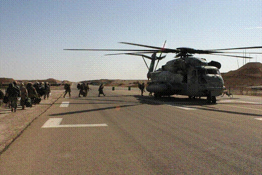 Marines Board Helicopters at Al Asad Airbase