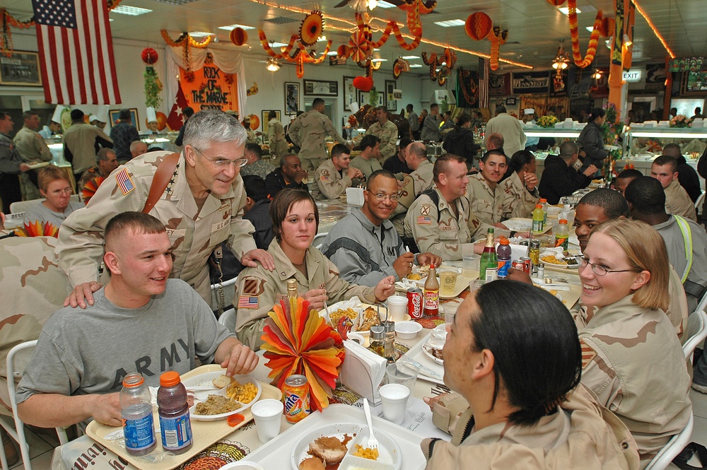 Gen. George Casey Visits Troops on Thanksgiving