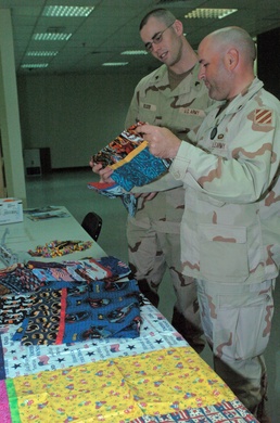 Checking out the newest shipment of pillowcases