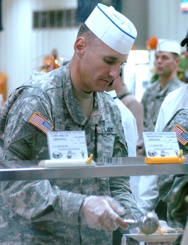 Brig. Gen. Rickey Rife serves Thanksgiving Lunch