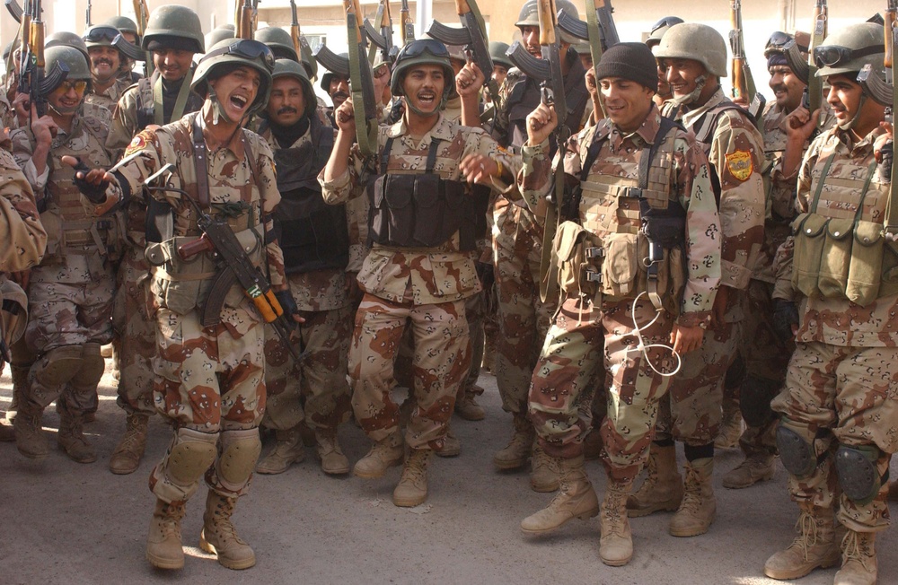 Iraqi Army Lines Up to Vote in West Baghdad