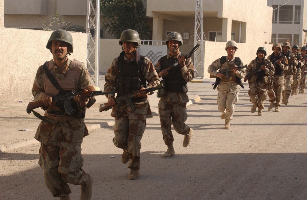 Iraqi Army Lines Up to Vote in West Baghdad