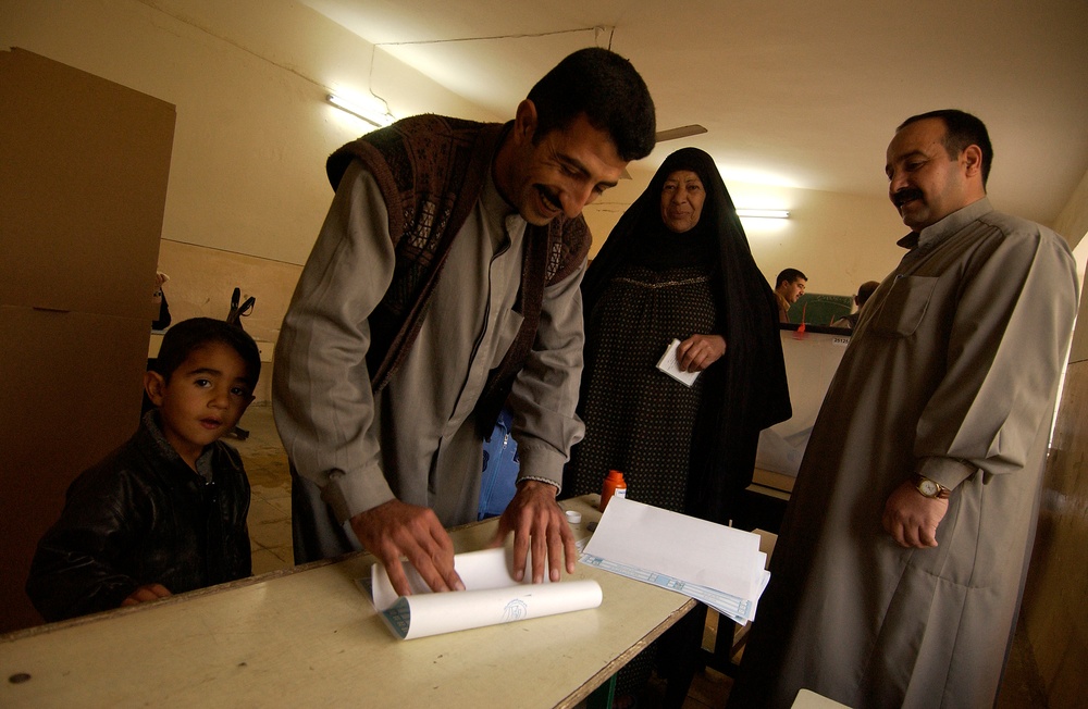 Polling station in Hayji, Iraq