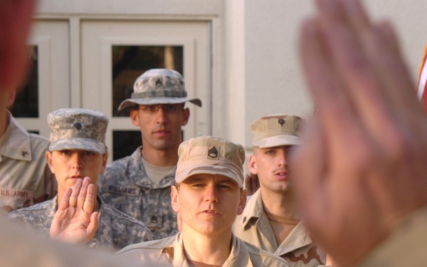 Lt. Gen. Helmly Reenlists Soldiers