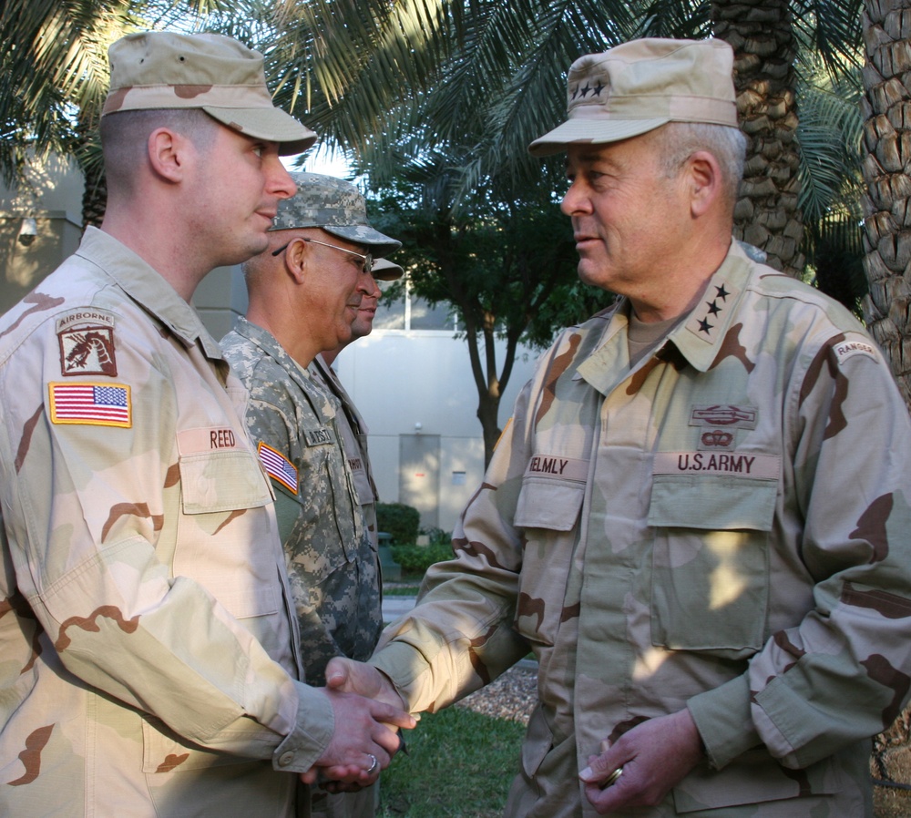 Lt. Gen. Helmly Reenlists Soldiers