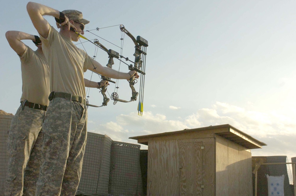 Soldiers Fire Arrows at New Archery Range