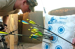 Spc. Wilcher Reviews His Target