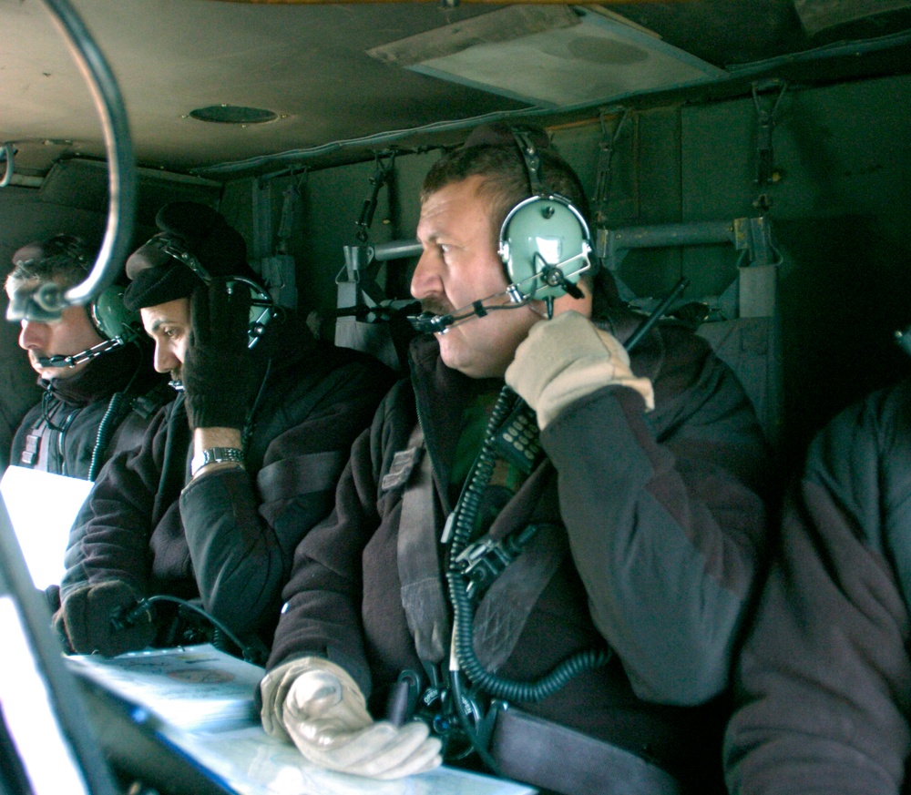 Gen. Anwar observes the movement of his troops from a command and control h