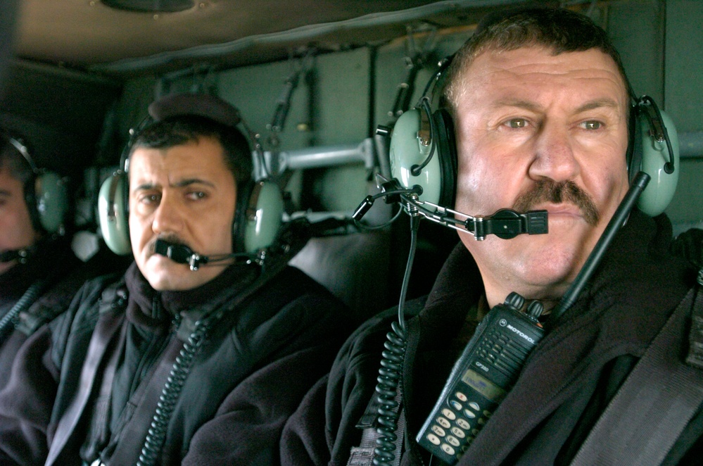 Gen. Anwar observes the movement of his troops from a command and control h