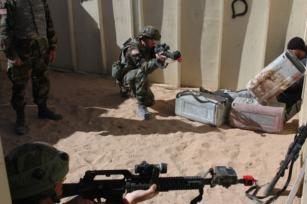 Troopers secure a building