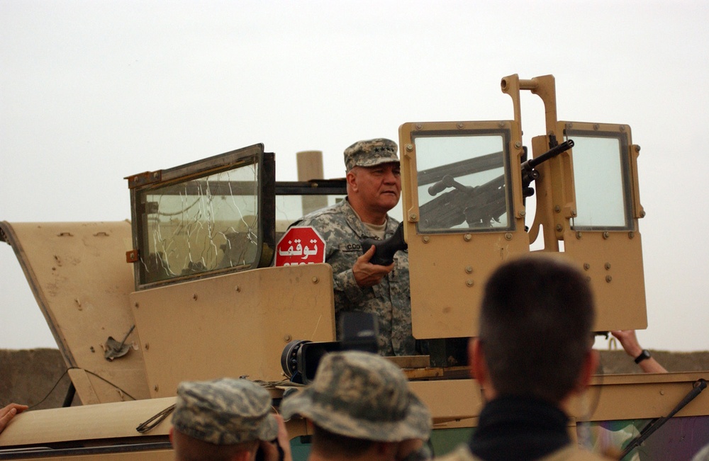 Gen. Cody in a humvee turret