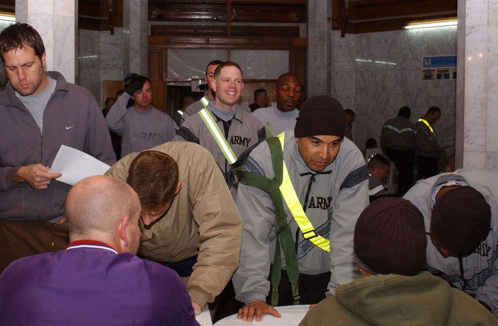 Soldiers sign up for the 5K run