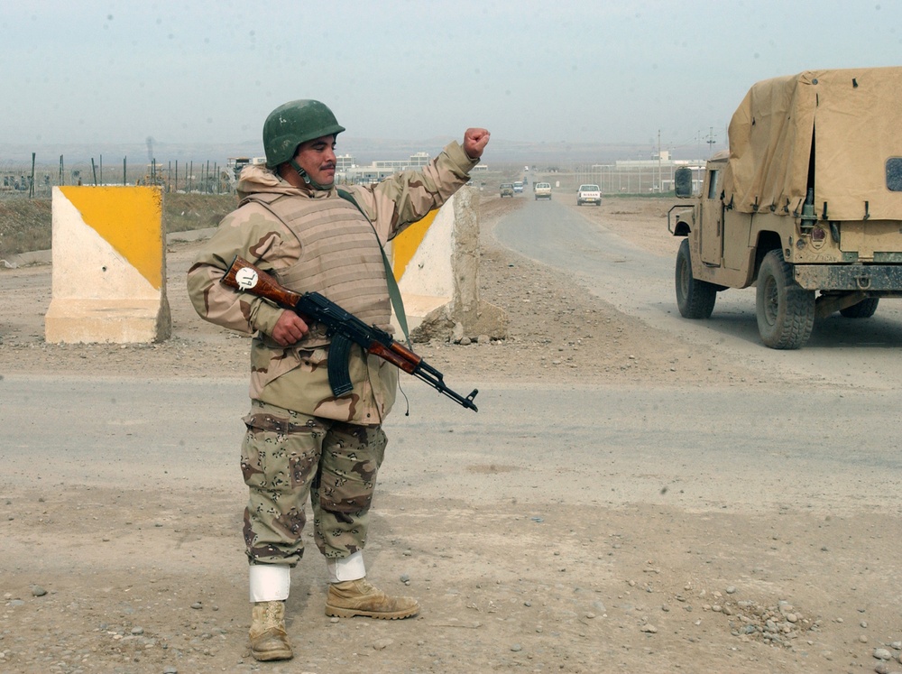 An Iraqi Soldier on Guard Duty