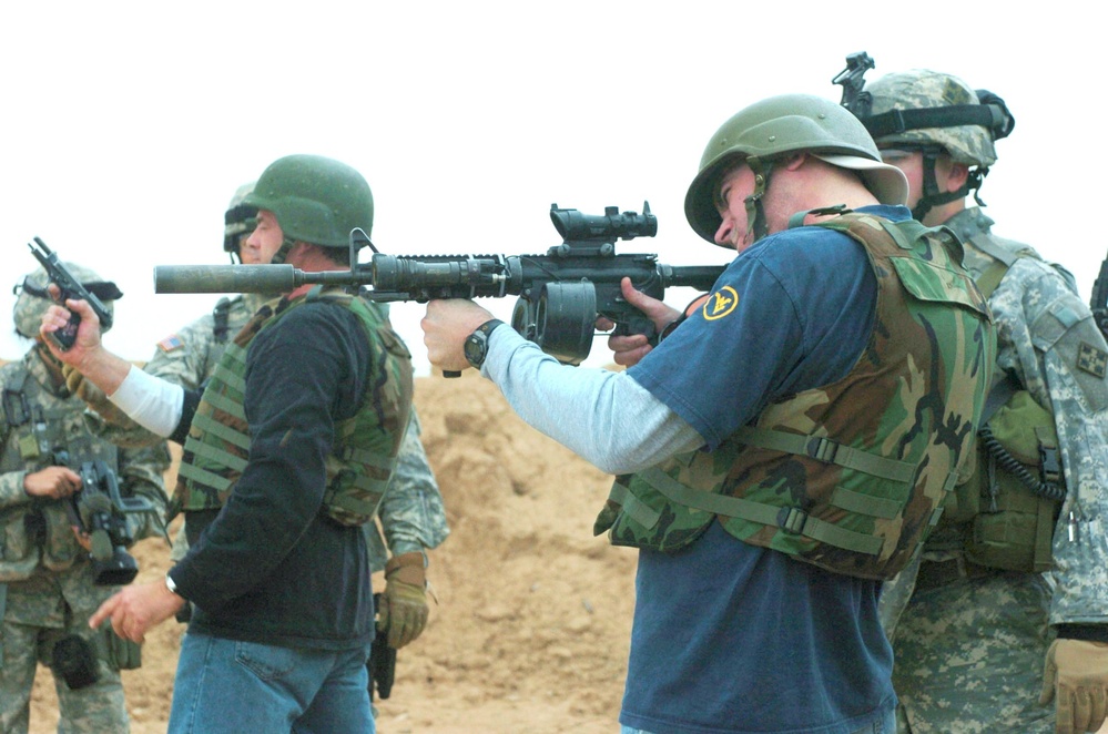 Comedians Andy Hendricks and Mark Sweeney Fire Weapons Before a Show