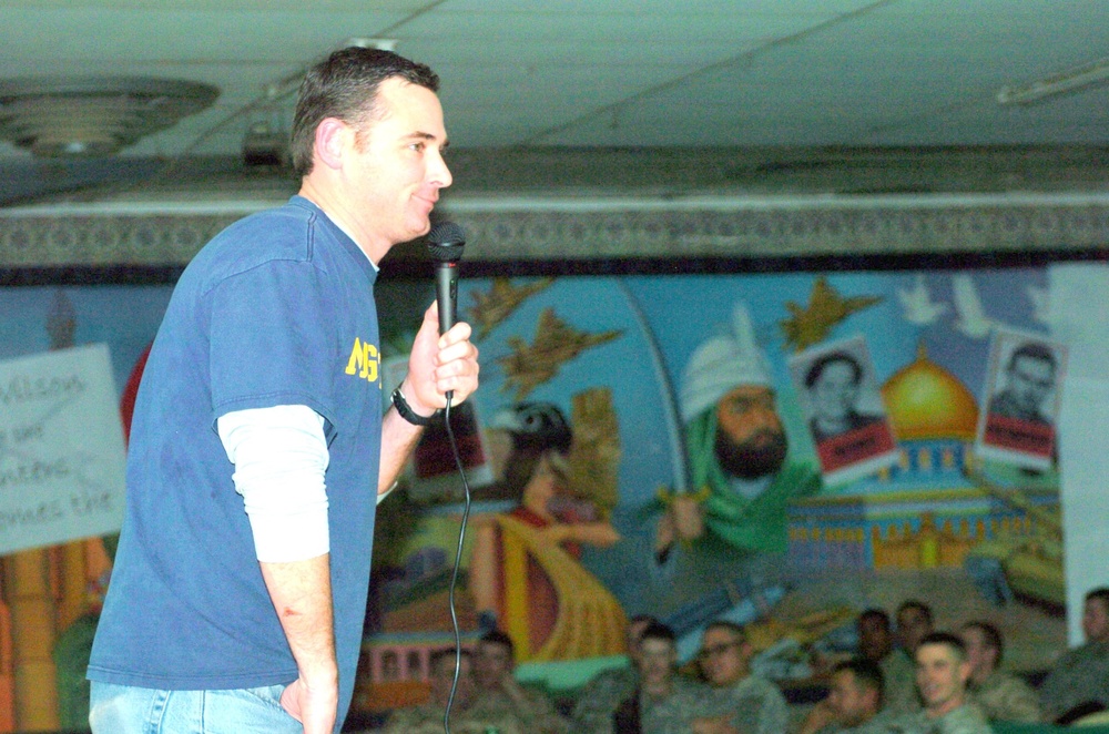 Comedian Andy Hendricks Performs in Front of Troops