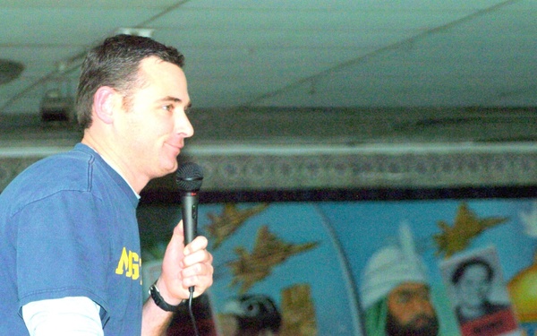Comedian Andy Hendricks Performs in Front of Troops