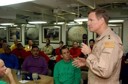 Vice Adm. Walsh Speaks to Chief Petty Officers Aboard USS Ronald Reagan