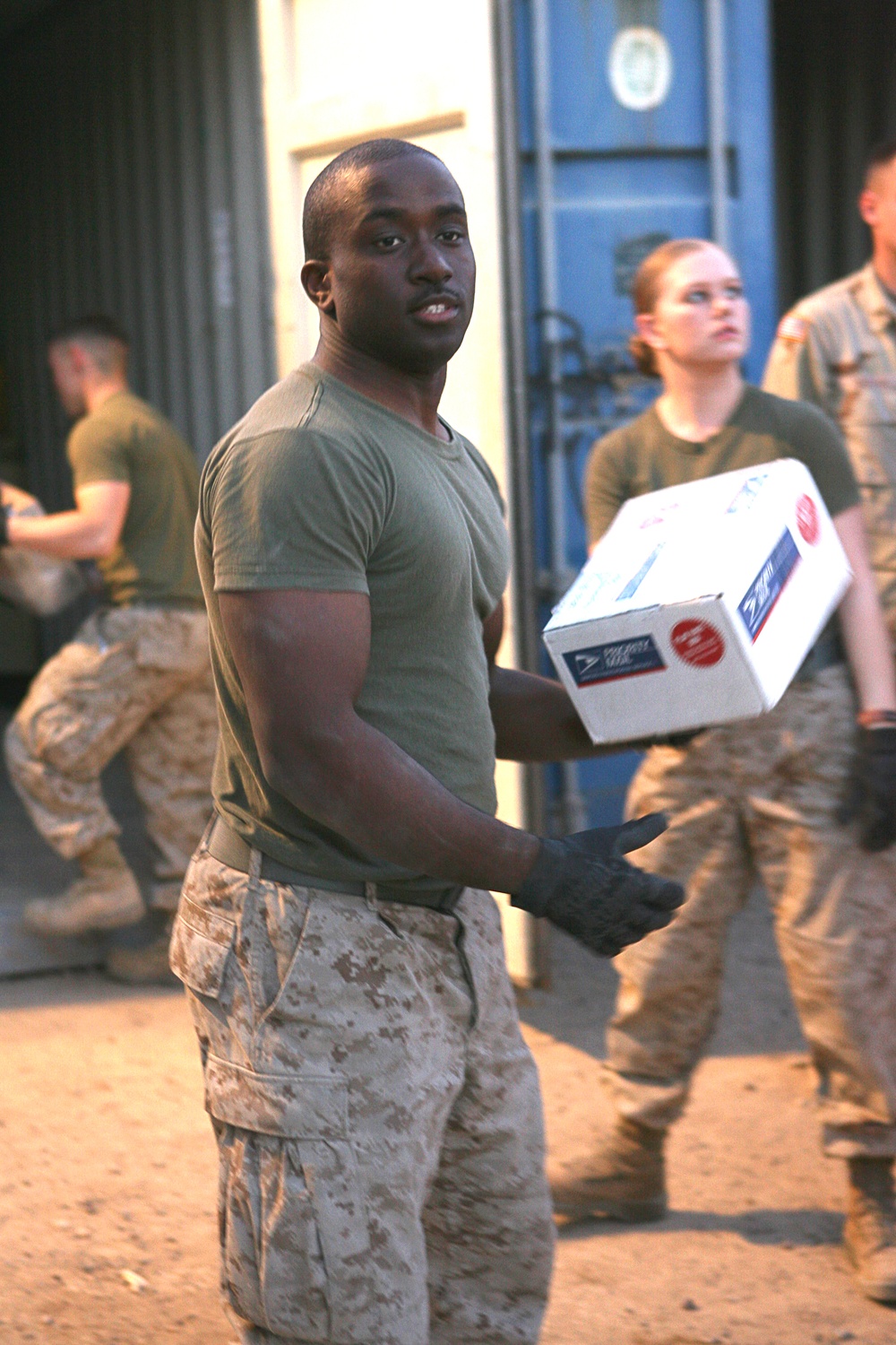 The 1st Marine Logistics Group postal distribution center